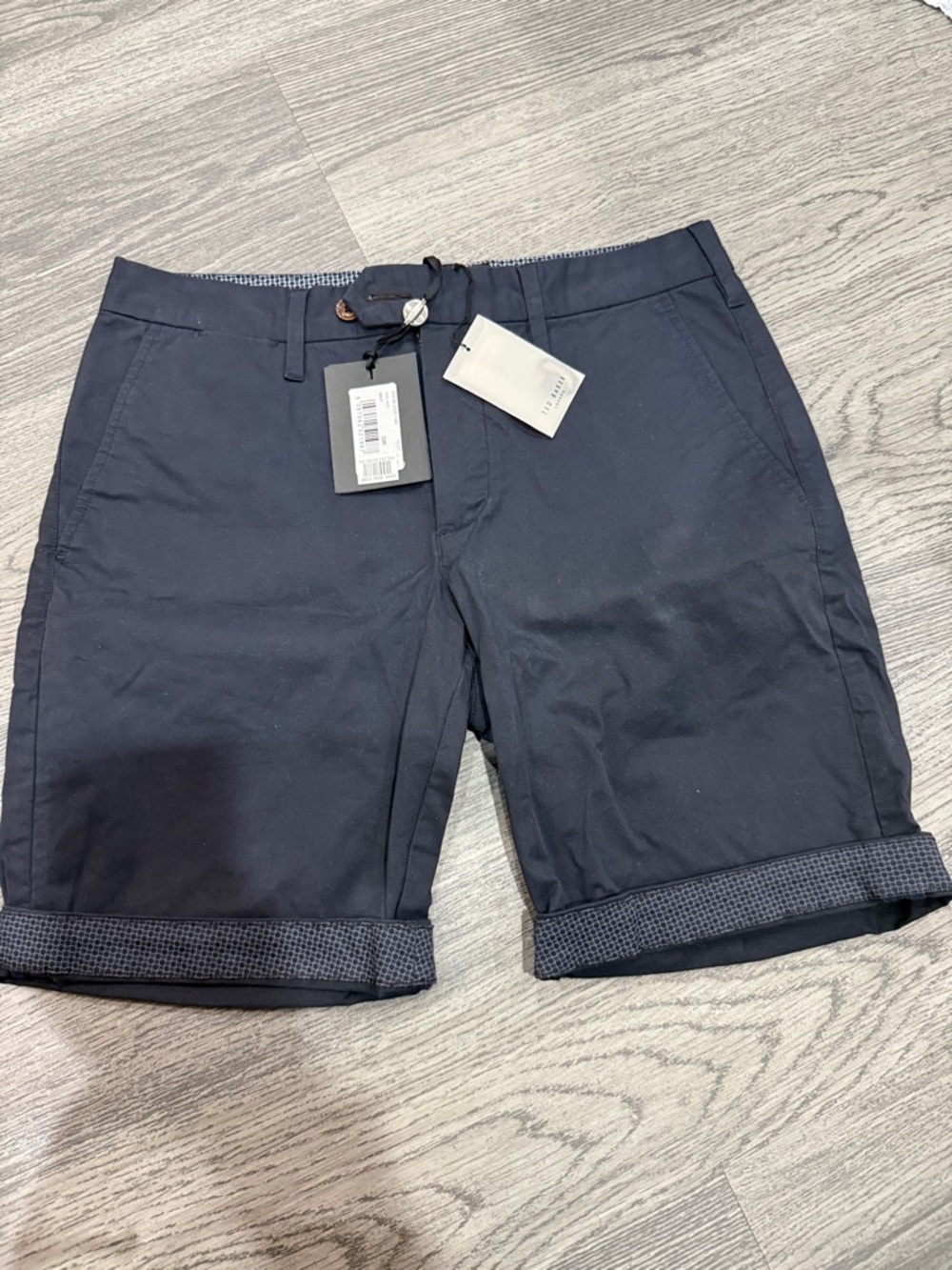 Ted Baker London Navy Flat Front Men's Shorts